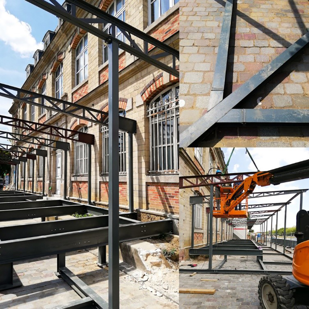 © Bellastock, Réemploi de structure métallique pour la terrasse de la Maison des Canaux avec Général Métal Edition